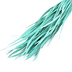Goose Feather Costume Accessories, Dyed, Aquamarine, 150~265x3~4mm, about 100pcs/bundle(FIND-T037-09C)