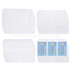 12Pcs 3 Style A6 Size Binder Pockets, 6 Holes Binder Pouch Folders for 6-Ring Binder Loose Leaf Notebook, Waterproof PVC Pouch, Document Filing Bags, Name Cards & Receipt Storage Bag, Clear, 178x106x0.5mm, Hole: 5mm, Inner Diameter: 58~170x86~93mm, 4pcs/style(ABAG-GF0001-23)