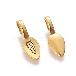Tibetan Style Alloy Glun-on Flat Pad Bails for Pendants Making, Cadmium Free & Lead Free, Antique Golden, 21x7x6mm, Hole: 6x4mm, about 1369pcs/1000g(TIBEP-3348-AG-RS)