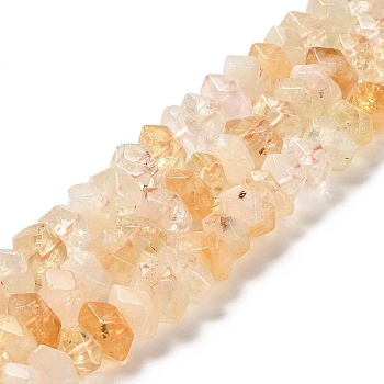 Natural Citrine Beads Strands, Faceted, Nuggets, 10~11x8~10x7~8mm, Hole: 1mm, about 22~23pcs/strand, 7.09~7.48''(18~19cm)