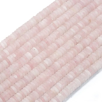 Frosted Natural Rose Quartz Beads Strands, Rondelle, 6x2mm, Hole: 0.7mm, about 182pcs/strand, 15.16''(38.5cm)