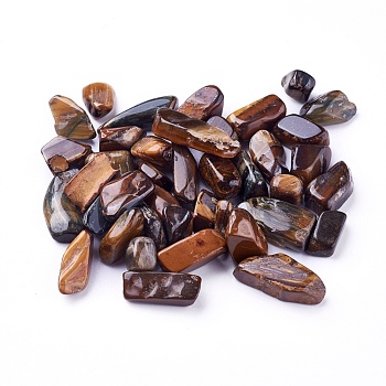 Natural Tiger Eye Beads, Undrilled/No Hole, Chips, 6~22x4~7x3~6mm, about 100g/bag