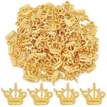 70Pcs Tibetan Style Alloy Pendants, Crown, Golden, 22x19.5x4mm, Hole: 1mm