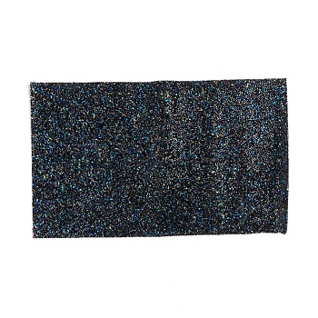 Glitter Resin Hotfix Rhinestone(Adhesive On The Back), Rhinestone Trimming, Costume Accessories, Rectangle, Black, 39.5x23.5x0.3cm