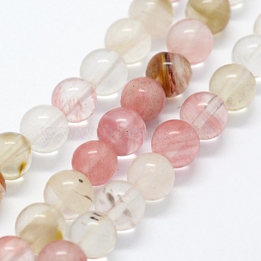 8mm Round Tigerskin Glass Beads