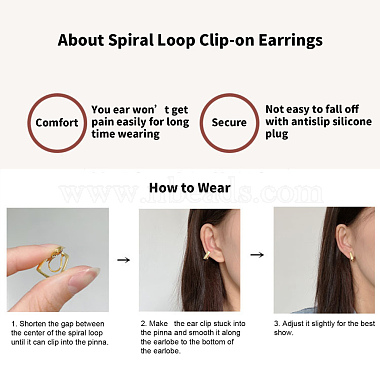 Brass Clip-on Earring Converters Findings(KK-D060-05RG)-5