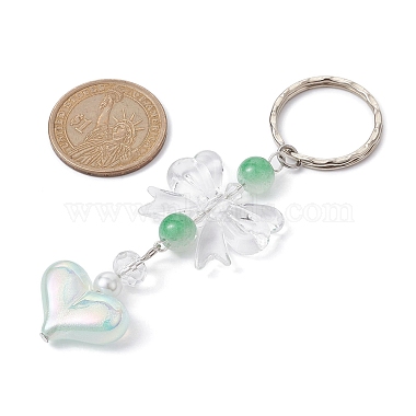 Acrylic Heart with Bowknot Keychains(KEYC-JKC00612-02)-2