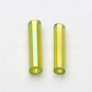 Transparent Colours Rainbow Glass Bugle Beads(X-TSDB6MM164)-2