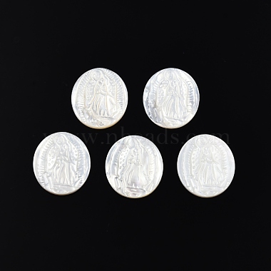 Cabochons de coquillage blanc naturel(SSHEL-N034-138)-2