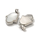 Rack Plating Brass Pave Natural White Shell Pendants(KK-U025-04P-01)-2