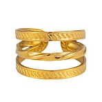 304 Stainless Steel Cuff Open Rings for Women, Golden, 14mm, US Size 8 3/4(18.7mm)(RJEW-C161-01A-G)