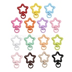 Spray Painted Alloy Swivel Snap Hook Clasps, Star Shape, Mixed Color, 41x30x6mm, Hole: 5x9mm(AL-CBA5501-01)