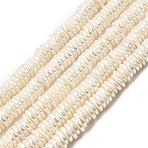 Electroplated Shell Pearl Beads Strands, Disc, Heishi Beads, Beige, 7~8x1.5~2mm, Hole: 0.6mm, about 198~205pcs/strand, 14.61~15''(37.1~38.1cm)(BSHE-B009-E01-2x7mm)