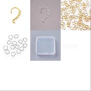 20Pcs 2 Color Alloy Ear Cuff Findings, Climber Wrap Around Non Piercing Earring Findings, with 200Pcs 304 Stainless Steel Jump Rings, Golden & Silver, 58x35x2mm, Hole: 2.5mm, 10Pcs/color(FIND-SZ0002-64)