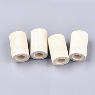 Unfinished Wood Beads, Natural Wooden Beads, Column, Old Lace, 30x19~20mm, Hole: 9.5~10mm(X-WOOD-S052-02)