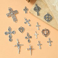 DIY Jewelry Making Finding Kits, Including 15Pcs 15 Style Alloy & 304 Stainless Steel Cross Pendants, Mixed Color, 15~37x10~26x0.8~4.5mm, Hole: 1~3mm, 1Pc/style(DIY-YW0008-24)