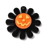 Halloween Teme Opaque Acrylic Pendants, Flower, 36x4mm, Hole: 1.6mm(OACR-I010-06D)