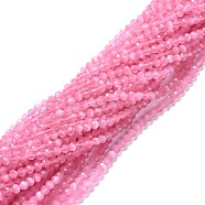 Cat Eye Beads Strands, Round, Faceted, Hot Pink, 3mm, Hole: 0.2mm, 14.17 inch(36cm), 122pcs/strand(CE-I005-B19)