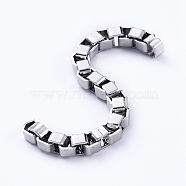 304 Stainless Steel Venetian Chains, Box Chains, Unwelded, Stainless Steel Color, 4x4x2.5mm(CHS-D031-01P)