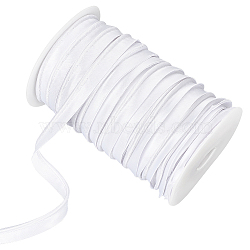 Satin Lip Cord Trim, Polyester Piping Trim Tape with Cotton Rope Inside for Cheongsam, White, 1/2 inch(12mm), about 54.68 Yards(50m)/Roll(OCOR-WH0045-42A)