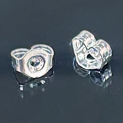 Stainless Steel Ear Nuts, Friction Ear Nuts, Stainless Steel Color, 4.3x3.2x3mm, Hole: 0.5~0.6mm(FIND-YWC0001-06P)