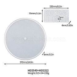 DIY Silicone Clock Display Molds, UV Resin & Epoxy Resin Jewelry Making, White, Rectangle: 155x79x4mm, Flat Round: 370x8mm(PW-WG90629-01)