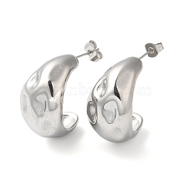 Non-Tarnish 304 Stainless Steel Teardrop Stud Earrings, Stainless Steel Color, 26x15mm(EJEW-K244-39P)