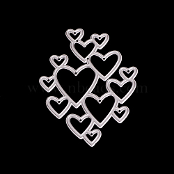 Frame Metal Cutting Dies Stencils, for DIY Scrapbooking/Photo Album, Decorative Embossing DIY Paper Card, Heart, Matte Platinum Color, 8.1x6.3cm(DIY-O006-10)