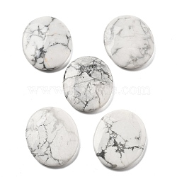 Natural Howlite Cabochons, Flat Oval, 44.5~45x37.5~38x6~7mm(G-A258-01B)