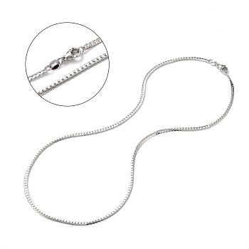 Brass Curb Chain Necklaces, with Lobster Claw Clasps, Long-Lasting Plated, Real Platinum Plated, 18.50 inch(47cm), 3mm