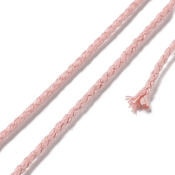 20M Polyester Braided Cord for Jewelry Making, Round, Pink, 2mm, about 21.87 Yards(20m)/Roll