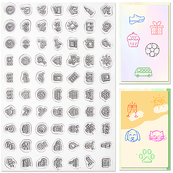 Daily Theme Transparent Silicone Stamps Set, for DIY Scrapbooking, Food, 110x160x2.5mm