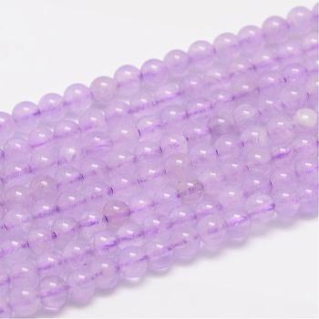Natural Amethyst Beads Strands, Round, Violet, 10mm, Hole: 1mm, about 40pcs/strand