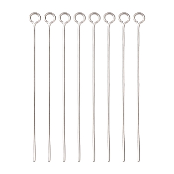 Stainless Steel Eye Pin Jewelry Findings, 40x0.6mm, Hole: 2mm