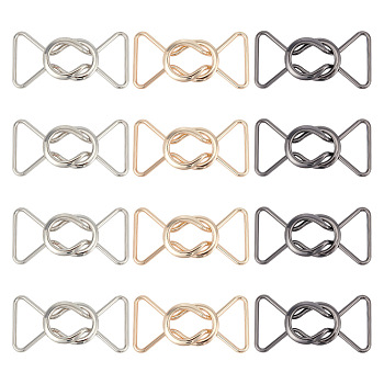 Olycraft 12Pcs 3 Colors Alloy Belt Buckles, Belt Clasp for DIY Woman Belt Accessories, 8 Shape, Mixed Color, 35.5x67x12mm, Inner Diameter: 45.5x30mm, 4pcs/color