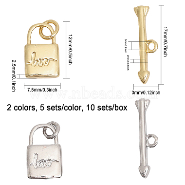 10 Sets 2 Colors Rack Plating Brass Toggle Clasps(ZIRC-CA0001-21)-2