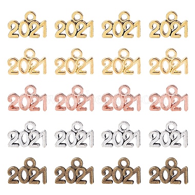 Mixed Color Number Alloy Charms