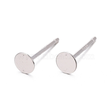 Anti-Tarnish Rhodium Plated 925 Sterling Silver Earrings Findings(STER-P032-15-4mm)-5