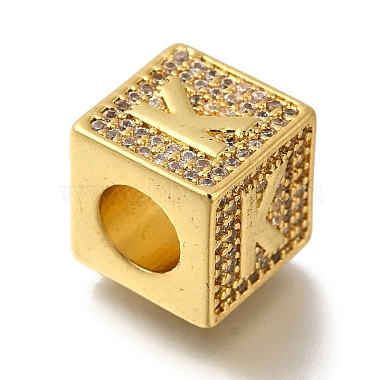 Brass Cubic Zirconia Beads(KK-Q818-01K-G)-2