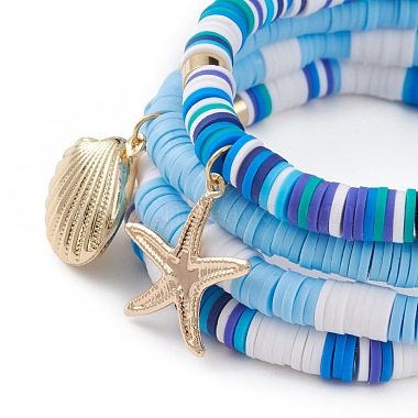 Blue Clay Bead Bracelets 
