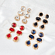 4 Pairs 4 Colors Oval & Teardrop & Rectangle Rhinestone Dangle Stud Earrings(EJEW-AN0003-05)-7