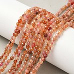 Natural Agate Beads Strands, Dyed & Heated, Round, Faceted, Peru, 4mm, Hole: 0.5mm, about 92pcs/strand, 14.57 inch(37cm)(G-E469-12U)