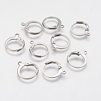 Tarnish Resistant 304 Stainless Steel Leverback Earring Findings, with Loop, Stainless Steel Color, 14.5x12x2mm, Hole: 1.2mm(X-STAS-F141-02P)