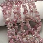 Chip Natural Madagascar Rose Quartz Bead Strands, 4~6x8~12x2~4mm, Hole: 1mm, about 32 inch(G-M344-50A)
