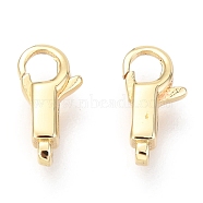 Brass Lobster Claw Clasps, Rectangle, Real 18K Gold Plated, 11x5x3mm, Hole: 0.9mm, Inner Diameter: 3x3mm(KK-O132-06G)