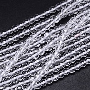 Round Natural Grade A Quartz Crystal Bead Strands, Clear, 6mm, Hole: 1.2mm, about 65pcs/strand, 15.5 inch(G-H1648-6mm-01N-A)