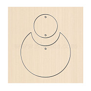 Wood Cutting Dies, with Steel, for DIY Scrapbooking/Photo Album, Decorative Embossing DIY Paper Card, Flat Round and Moon, Geometric Pattern, 80x80x24mm(DIY-WH0169-75)