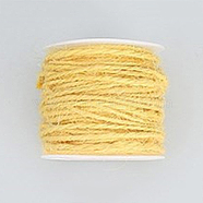 Jute Cord, Jute String, Jute Twine, for Jewelry Making, Light Yellow, 2mm, about 54.68 yards(50m)/roll(OCOR-WH0002-A-02)