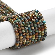Natural HuBei Turquoise Beads Strands, Faceted, Rondelle, 3x2mm, Hole: 0.7mm, about 128~149pcs/strand, 15.16''(38.5cm)(G-J400-C02-02)