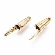 Brass Pendants for Teachers' Day, Nickel Free, Pen Cap, Real 18K Gold Plated, 15.5x3.5x4mm, Hole: 0.7mm(KK-S360-031-NF)